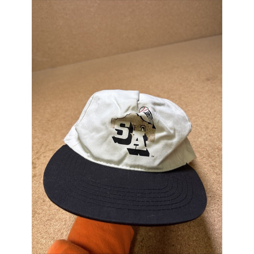 Vintage San Antonio Missions Hat Cap Snapback Black White